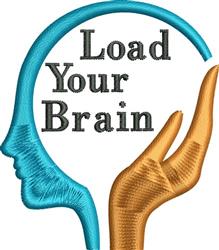 beginner-friendly brain machine embroidery pattern - Load Your Brain for reusable tote bags