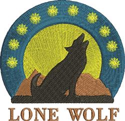 detailed wolf machine digital embroidery pattern - Lone Wolf perfect for Hiking Packs