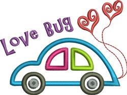 beginner-friendly valentine heart machine embroidery pattern - Love Bug for Travel Gear