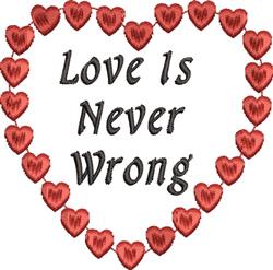 beginner-friendly valentine heart machine embroidery pattern - Love Never Wrong for reusable tote bags
