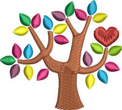 beginner-friendly spring tree machine embroidery pattern - Love Tree for kitchen aprons