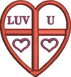heart quick stitch machine digital embroidery - Luv U perfect for reusable tote bags