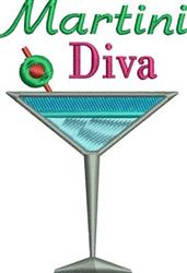 beginner-friendly diva machine embroidery pattern - Martini Diva for Winter Decor