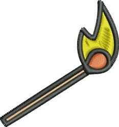 Matchstick with a vibrant yellow flame and orange tip, featuring bold outlines in a colorful cartoonish style.