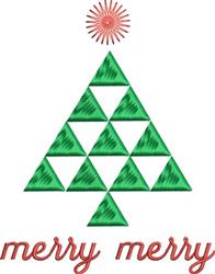 beginner-friendly christmas tree machine embroidery pattern - Merry Tree for kitchen tea towels