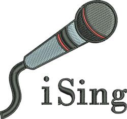 Vibrant microphone with shiny metallic surface and red accents, featuring bold 'I Sing' text, perfect for playful designs.