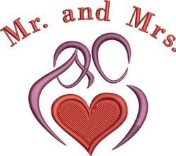 beginner-friendly heart machine embroidery pattern - Mr & Mrs for Mr. and Mrs. on Bridal Shower Gifts