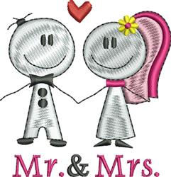 beginner-friendly mrs. machine embroidery pattern - Mr. & Mrs. for kitchen aprons