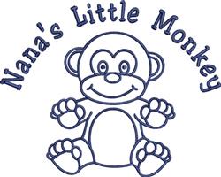 detailed monkey machine embroidery pattern - Nanas Monkey perfect for Diaper Bags