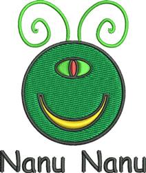 Nanu Alien - 4x4 alien beginner-friendly embroidery design for decorative pillow covers
