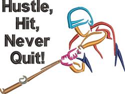 Never Quit Baseball Batter - 4x4 batter beginner-friendly embroidery design for Sports Jerseys