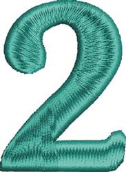quick stitch two machine embroidery pattern - Number Two perfect for reusable tote bags