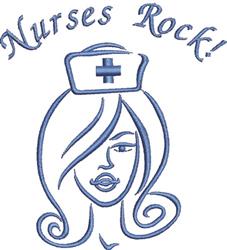 beginner-friendly rock machine embroidery pattern - Nurses Rock for decorative pillow covers