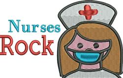 Nurses Rock - 4x4 rock detailed machine embroidery design for Kids T-Shirts