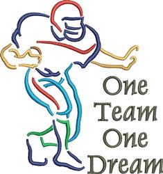 One Team - 4x4 team beginner-friendly machine embroidery design for Sweatshirts