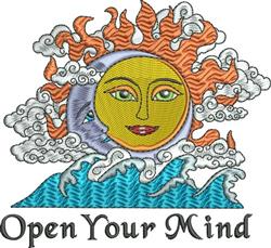 detailed sunflower machine embroidery pattern - Open Your Mind for reusable tote bags