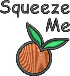 Playful orange fruit with green leaves and black 'Squeeze Me' text, perfect for spring/summer designs.