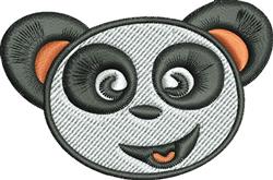 beginner-friendly bear machine embroidery pattern - Panda Face for reusable tote bags