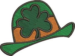 beginner-friendly leaf machine embroidery pattern - Patricks Day Hat for kitchen tea towels