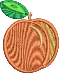 beginner-friendly leaf machine embroidery pattern - Peach Fruit for reusable tote bags