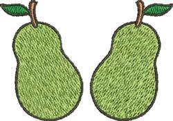 beginner-friendly leaf machine embroidery pattern - Pear Fruit for kitchen tea towels