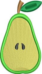 Pear Fruit - 4x4 leaf beginner-friendly machine embroidery design for T-shirts