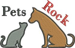 beginner-friendly kitten machine embroidery pattern - Pets Rock for reusable tote bags