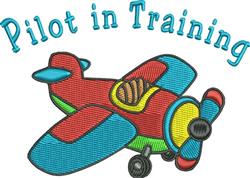Pilot in Training - 4x4 training detailed embroidery design for decorative pillow covers