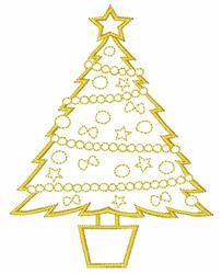 beginner-friendly christmas tree machine embroidery pattern - Potted Tree for reusable tote bags