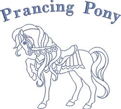pony beginner-friendly machine embroidery - Prancing Pony for Equestrian Decor