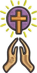 Prayer - 4x4 cross beginner-friendly machine embroidery design for kitchen tea towels