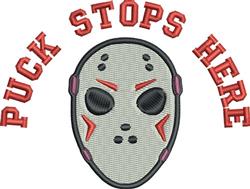Puck Stops Here - 5x7 here detailed embroidery design for decorative pillow covers