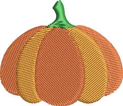 Vibrant orange pumpkin with playful curved segments and a bright green stem, perfect for fall decor.