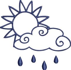 Rain Cloud Outline - 4x4 sunflower beginner-friendly embroidery design for Childrens Clothing