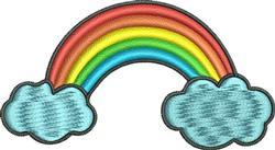 beginner-friendly cloud machine embroidery pattern - Rainbow and Clouds for decorative pillow covers