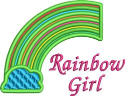 beginner-friendly cloud machine embroidery pattern - Rainbow Cloud for kitchen aprons