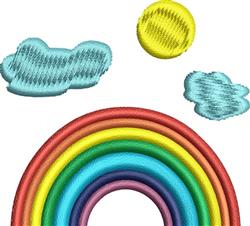 Rainbow Sky - 4x4 sunflower beginner-friendly embroidery design for cute baby onesies