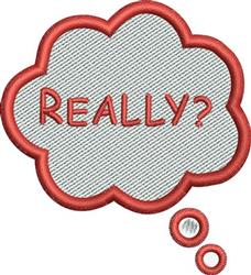 Speech bubble with bold 'REALLY?' font in red outline, featuring a textured grey background for a playful touch.