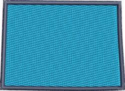 Rectangular patch in a smooth teal background with a dark border, showcasing a modern and simple design.