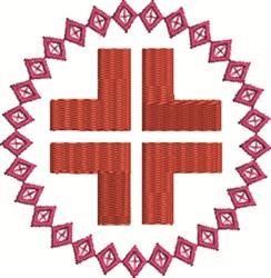 Red Cross - 4x4 cross beginner-friendly embroidery design for decorative pillow covers