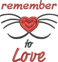 Remember Love - 4x4 kitten beginner-friendly embroidery design for Childrens Clothing
