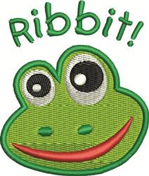 Ribbit Frog - 4x4 frog detailed machine embroidery design for reusable tote bags