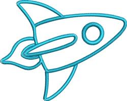 quick stitch outline machine embroidery pattern - Rocket Outline for kitchen tea towels