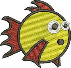 fish detailed machine digital embroidery - Round Fish perfect for insulated lunch bags