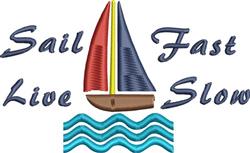 Sail Fast - 5x7 fast beginner-friendly machine embroidery design for reusable tote bags