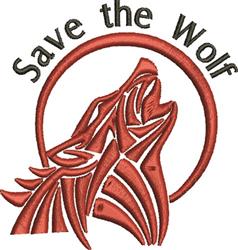 beginner-friendly wolf machine embroidery pattern - Save The Wolf for kitchen tea towels