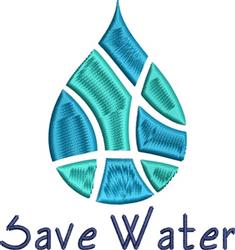 water beginner-friendly machine embroidery - Save Water perfect for kitchen tea towels