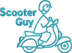 guy beginner-friendly machine embroidery - Scooter Guy for Vacation Souvenirs