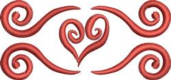 Scroll Heart - 4x4 heart quick stitch embroidery design for decorative pillow covers