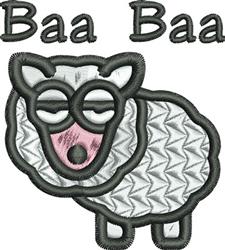 Cute sheep with fluffy body and pink nose, featuring 'Baa Baa' text in a whimsical style, perfect for kids.